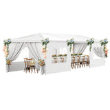 White Party Tent 10X30 Outdoor Canopy Tents for Parties Heavy Duty Waterproof Patio Gazebo Shelter with 7 Removable Sidewalls Wedding BBQ Events Tent for Birthday Holiday Backyard Garden Christmas susici