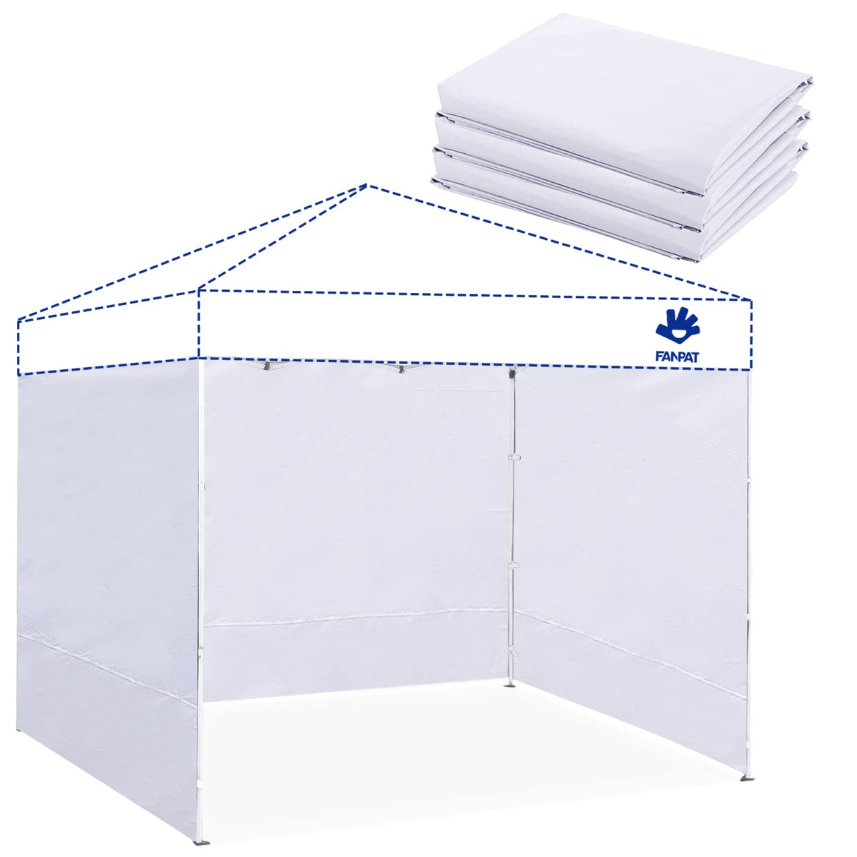 Fanpat Instant Canopy Tent Sidewalls for 10x10 Pop Up Canopy Waterproof,99% UV Protection，3 Piece Sidewalls, White(3PCS Sidewall Only, Canopy Tent NOT Included) FANPAT