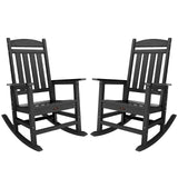 TenKa HDPE Patio Oversized Rocking Chair Set of 2, Outdoor Rocking Chair for Adults, All Weather Resistant Porch Rocker for Lawn Garden TenKa
