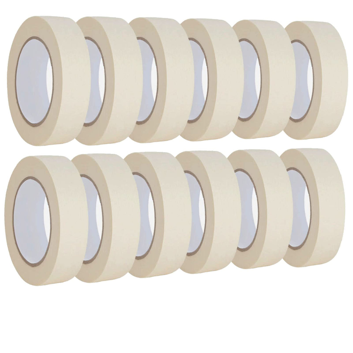 Lazybug studio Masking Tape 1 inch 12 Pack, Adhesive Painting Tape Bulk for General Purpose Use, 1 inch x 55 Yards x 12 Rolls, 660 Yards in Total Lazybug studio