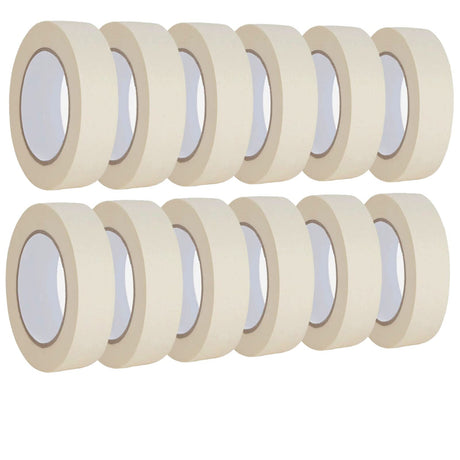 Lazybug studio Masking Tape 1 inch 12 Pack, Adhesive Painting Tape Bulk for General Purpose Use, 1 inch x 55 Yards x 12 Rolls, 660 Yards in Total Lazybug studio
