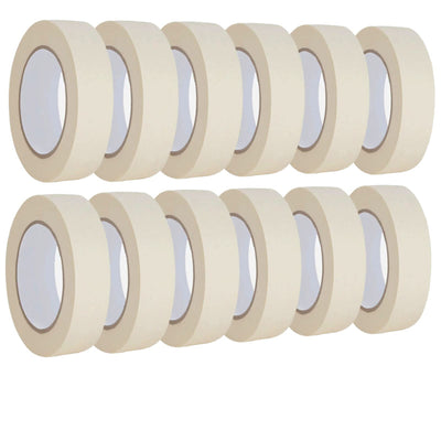 Lazybug studio Masking Tape 1 inch 12 Pack, Adhesive Painting Tape Bulk for General Purpose Use, 1 inch x 55 Yards x 12 Rolls, 660 Yards in Total