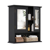 Smuxee Bathroom Wall Cabinet with Mirrors, Black Bathroom Medicine Cabinet with Adjustable Shelves, Over Toilet Cabinet for Bathroom Laundry Room Kitchen Smuxee