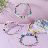 ACRNIGHEET Make Your Own Flower Crown Crafting Kit, Plum Blossom Series Flower Crown Kit, Can Make 16 Sets Wreath Headband and Bracelet Craft Kit, DIY Floral Crown Creative Gifts for Princess ACRNIGHEET