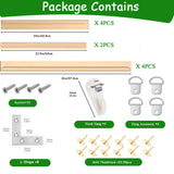 Yeeyeah 2 Pack 24"x 36"Large Canvas Stretcher Bars,Removable Canvas Frames Kit-Easy to Assemble,Wooden Frames Kit for Oil Painting,Diamond Painting,Canvas Painting and Needle Arts Supplies Yeeyeah