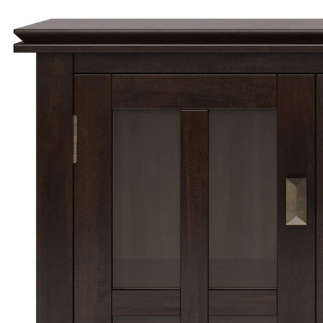 SIMPLIHOME Artisan SOLID WOOD 30 Inch Wide Contemporary Low Storage Cabinet in Tobacco Brown, For the Living Room, Entryway and Family Room SIMPLIHOME