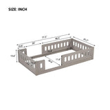 Harper & Bright Designs Wood Twin Size Platform Bed with Guardrail, Natural(Expected Arrival Time: 10.28) Harper & Bright Designs