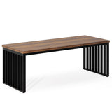 Tribesigns 6.56 ft Conference Table, Large Rectangle Meeting Seminar Table, Industrial Long Business Table for 6-8 People (Without Chair) (Brown & Black) Tribesigns