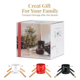 Tree Nest Christmas Tree Stand Base Xmas Modern Tree Metal Holder Stand for 10ft Real Tree Xmas Tree Decoration（Family,White） Tree Nest