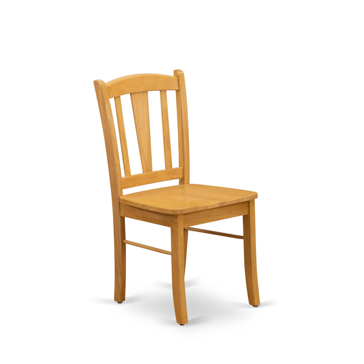 East West Furniture DLC-OAK-W Dublin Dining Chairs - Slat Back Wooden Seat Chairs, Set of 2, Oak East West Furniture