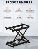 DIHOOL Electric Scissor Lift Table 350LB Load, 195-680MM Height Adjustable Electric Lifting Platform DIHOOL