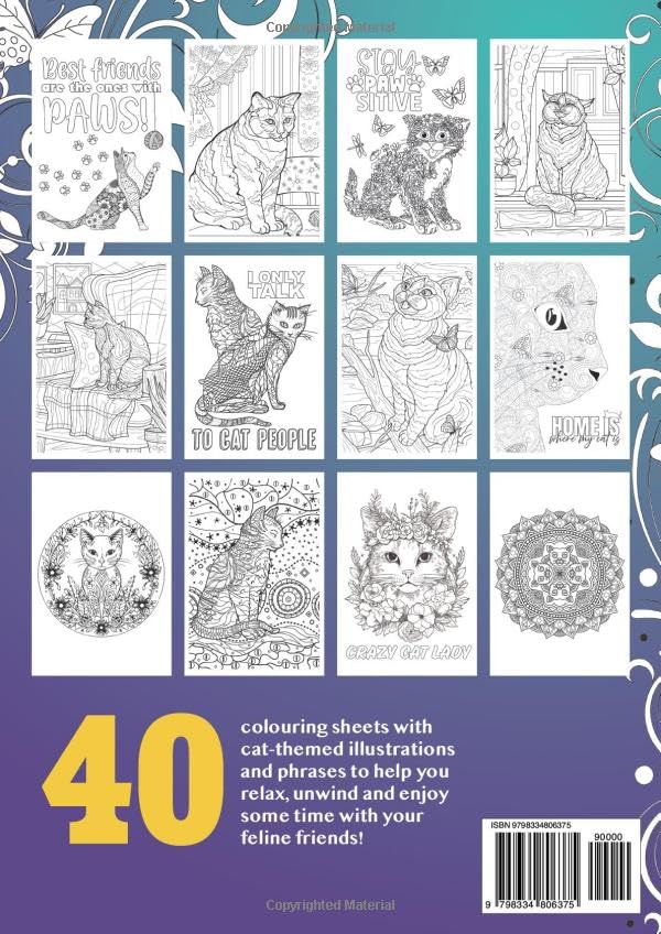 Cat Lover’s Colouring Book for Stress Relief & Relaxation: You’re The Cat’s Whiskers (Fun adult colouring books for mindfulness and stress relief) WoodArtSupply