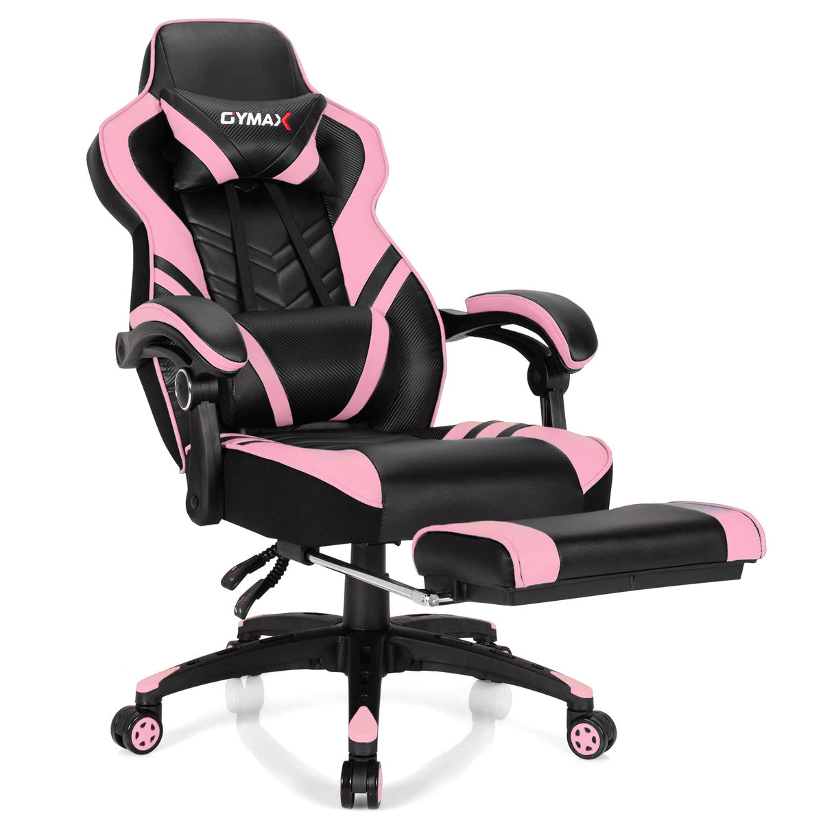 GYMAX Gaming Chair, Ergonomic Computer Chair with Footrest, Linkage Ar ...