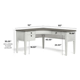 Whalen® Lagron 60" W Wood L-Shaped Corner Desk, Arctic White/Shadow Gray Whalen