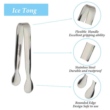 6PCS Ice Tongs Mini Sugar Tongs 4.25Inch Stainless Steel Small Serving Tongs, Small Kitchen Tiny Tongs for Appetizers,Tea Party, Coffee Bar, Desserts by Sunenlyst (Silver) Sunenlyst