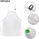 DEAYOU 12 Pack Kids Apron with 2 Pocket, Adjustable Children Chef Apron, White Child Painting Aprons for Cooking, Baking, Crafting, Grilling, Kitchen, Classroom, Party, Activity, Boys, Girls DEAYOU