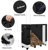Artibear Firewood Rack Stand 4ft Heavy Duty Logs Holder with Cover Artibear