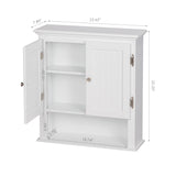 UTEX Bathroom Cabinet Wall Mounted, Wood Hanging Cabinet, Wall Cabinets with Doors and Shelves Over The Toilet for Bathroom,White UTEX