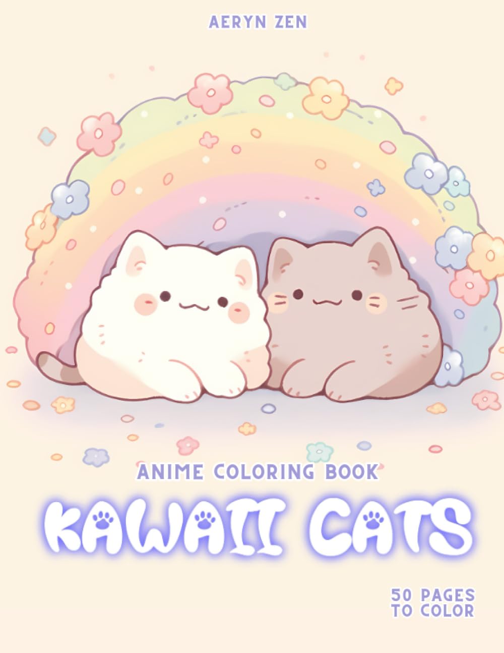 Anime Coloring Book: Kawaii Cats: Manga Art & Anime Enthusiasts Stress Relief Adult Coloring