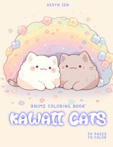Anime Coloring Book: Kawaii Cats: Manga Art & Anime Enthusiasts Stress Relief Adult Coloring Aantnacb