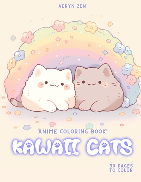 Anime Coloring Book: Kawaii Cats: Manga Art & Anime Enthusiasts Stress Relief Adult Coloring Aantnacb