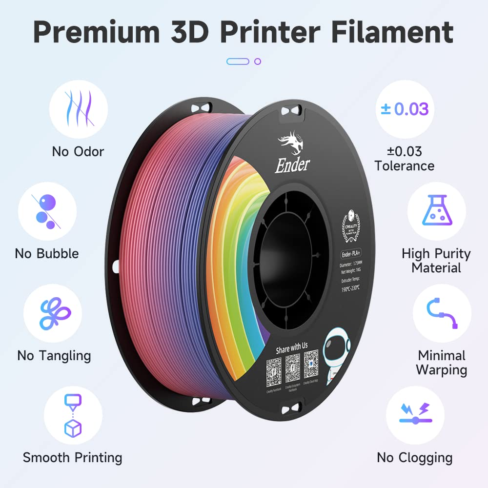Official 3D Printer Filament Ender PLA Pro Filament, Creality PLA+ 3D Printing Filament, Durable and Resistant, Smooth, Overhang Performance Dimensional Accuracy +/-0.02mm, 2.2lbs/Spool Creality