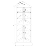 KUVADAZ Lighted Corner Curio Display Cabinet with Doors, 6 Tiers Corner Curio Cabinet with Adjustable Tempered Glass Shelves and Mirrored Back Panel, Modern Glass Display Cabinet No Bulb Cherry KUVADAZ