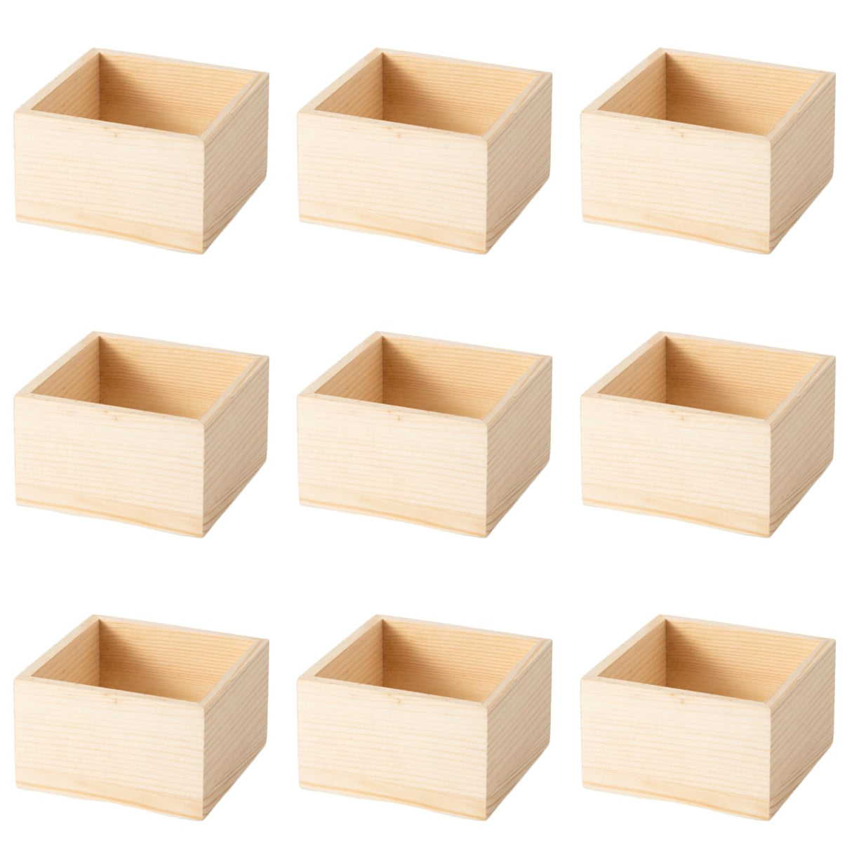 Xhqsulsclac 6 Pack 4.5X4.5X2.5 IN Unfinished Wood Box Storage - Small Wooden Boxs for Crafts, Home Decor, and Wooden Centerpieces for Tables (6) Xhqsulsclac