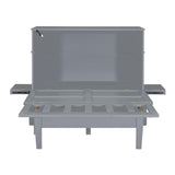 Ball & Cast Murphy Bed Full Szie,Cabinet Hideaway with USB Port and Removable Shelves,Wall Bed W/ 2 Movable Desks,can be Folded,Platform Bedframe for Kids Bedroom,Student Dorms,Gray Ball & Cast