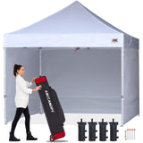 ABCCANOPY Easy Pop Up Canopy Tent with Sidewalls 10x10 Commercial -Series, White ABCCANOPY