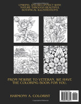 Blossom Bliss: A flower coloring journey: Unwind, and Reconnect with Nature Through Beautiful Botanical Illustrations Majosta