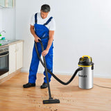 Stanley Wet/Dry Hanging Vacuum, 4.5 Gallon, 4 Horsepower, Stainless Steel Tank STANLEY