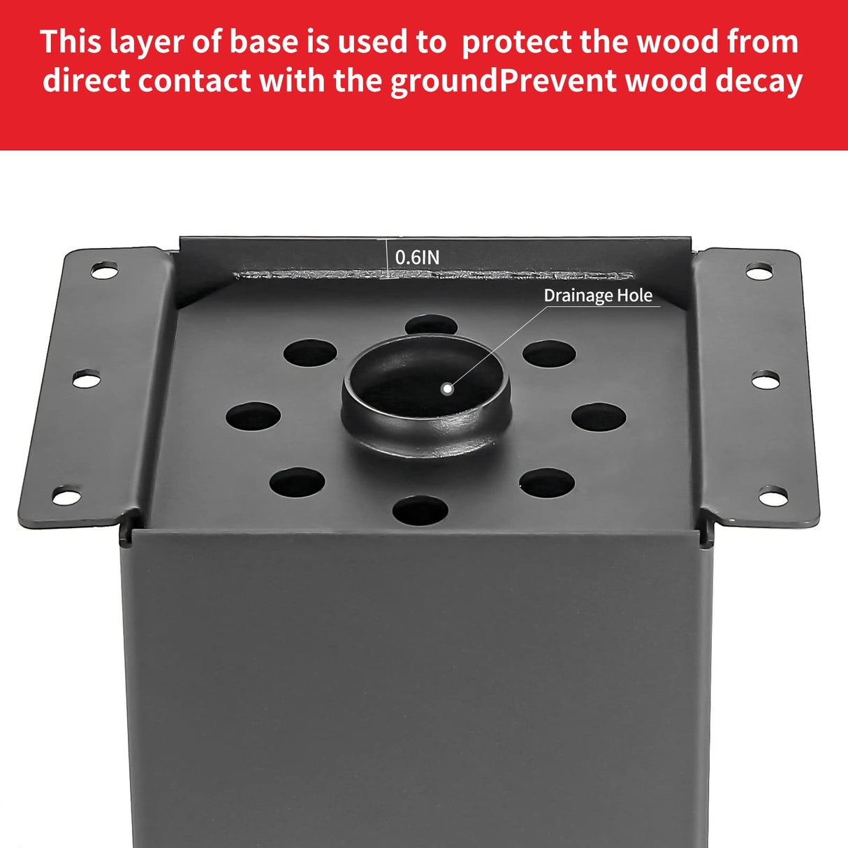 AXWHYS 6x6 Post Base 4 Pcs, (Inner Size 5.6x5.6) Post Brackets Kit, Heavy Duty Black Metal Powder-Coated Post Anchor Outdoor Framing Module Fit for Support Deck Base Plate Pergola Brackets Fence Kit…… AXWHYS