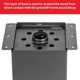 AXWHYS 6x6 Post Base 4 Pcs, (Inner Size 5.6x5.6) Post Brackets Kit, Heavy Duty Black Metal Powder-Coated Post Anchor Outdoor Framing Module Fit for Support Deck Base Plate Pergola Brackets Fence Kit…… AXWHYS