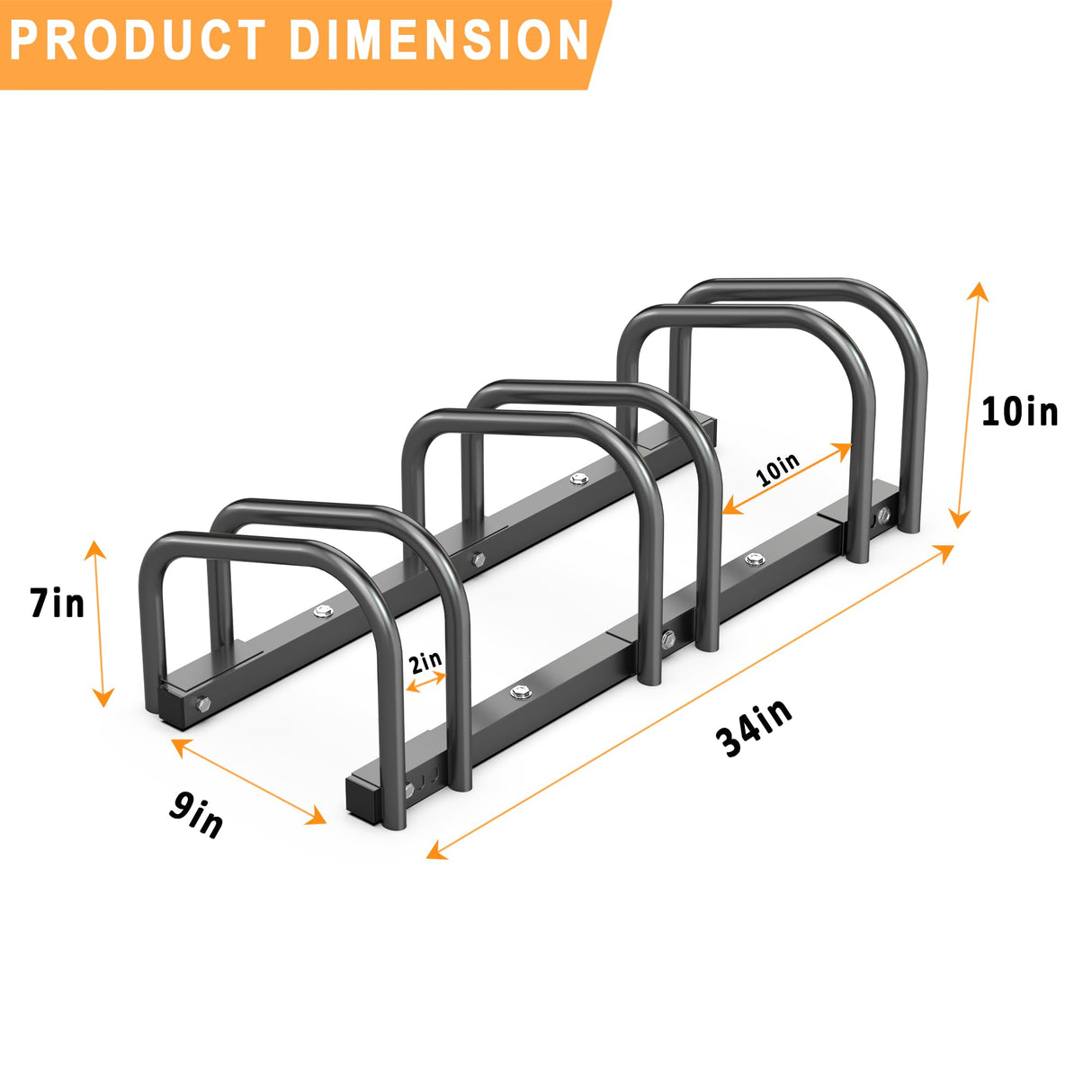 Ultrawall Bike Storage Rack for Garage, 3 Bikes Floor Bike Stand, Bicycle Parking Stand Rack for Indoor/Outdoor, Fit 22-28" Wheel Tire Width 2.1" Ultrawall