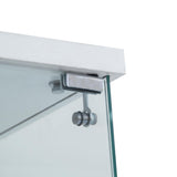 Henf Modern Glass Display Cabinet with 4 Shelves & Wheels, Extra Large Double Doors Curio Cabinets with Lock, Floor Standing Display Case for Living Room, 47.71" W x 14.37" D x 66.53" H, White Henf