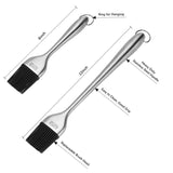 RWM Basting Brush - Grilling BBQ Baking, Pastry and Oil Stainless Steel Brushes with Back up Silicone Brush Heads(Orange) for Kitchen Cooking & Marinating, Dishwasher RWM