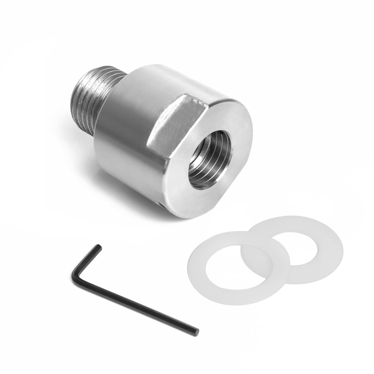 BMWOOD 1x8"TPI Female to 1-1/4"x8TPI Male Thread Adaptor, Woodworking Lathe Headstock Spindle Adaptor with Two Nylon Washers. BMWOOD