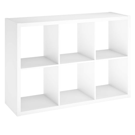 ClosetMaid 6 Cube Storage Shelf Organizer Bookshelf with Open Back, Vertical or Horizontal, Easy Assembly, Wood, White Finish ClosetMaid