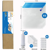 Goto Guard 16Pcs Filament Vacuum Storage Bags Kit with Hand Pump, 3D Printer Filament Storage Bags for Keeping Dry and Clean, 5 Filament Bags with 5 Desiccants,5 Clips,After Using Filament Dryer Box Goto Guard