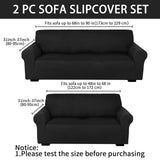 Peryiter 2 Pcs Loveseat Covers Slipcover Set for Couch Furniture Covers for Living Room Sofa Arm Chair, Form Fit Stretch, Wrinkle Proof, Furniture Protector(Black,Milk Silk) Peryiter