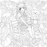 Manga Mania Coloring Book: Over 100 Cute Characters to Color – Manga and Anime Coloring Book for Adults and Kids WoodArtSupply