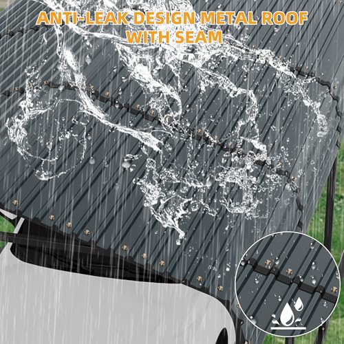 GarveeLife 12x20 ft Carport, Metal Carport with Galvanized Steel Roof and Reinforced Base, Heavy Duty Garage Car Shelter Shade, Outdoor Car Port Canopy for SUV, Truck, Boats GarveeLife