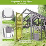 Large Cat Run Wooedn Cat Houses Outdoor Enclosure, Catio Cat Cage Kitten Condo-Backyard Run Cage for Pets, Weather Proof Cover- 110" L MEDEHOO