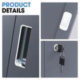 DNA MOTORING Metal Storage Cabinet, 71'' Locking Cabinet with 5 Adjustable Shelves, Metal Cabinet Heavy Duty Utility Cabinet for Garage,Office,Home,Gym, Gray Black, TOOLS-00632-GY-BK DNA MOTORING