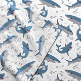 dream FACTORY Kids Sheet Set Lightweight Microfiber Bed Sheets Super Soft Easy Wash Cozy Bedding 10” Pocket - Twin, Blue Sharks dream FACTORY