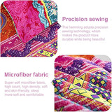 WONGS BEDDING Bohemian Comforter Set Queen, Ultra Soft Microfiber Reversible Boho Alternative Comforter Set - 3 Pieces (1 Solid Comforter + 2 Pillowcases), Bedding Duvet Set for Queen Bed WONGS BEDDING