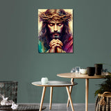 TUMOVO DIY Paint by Numbers Kit for Adults, Jesus Paint by Numbers with Paintbrushes and Acrylic Pigment, Jesus Closed Eyes Praying Paint by Numbers Kit for Adults Beginner 16x20 Inch Frameless TUMOVO