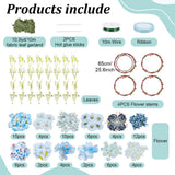 FREEBLOSS 4 Set Flower Crowns DIY Kit 67pcs Blue Flower Crown DIY Flower Crowns Headband Making Kit Handmade Floral Hair Accessories for Wedding Birthday Fairy Party Favors DIY Arts and Crafts FREEBLOSS