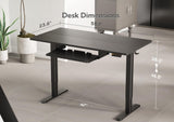 Claiks Standing Desk with Keyboard Tray, Standing Desk Adjustable Height, Raising Desks for Home Office and Computer Workstation, 55 Inches, Black Claiks